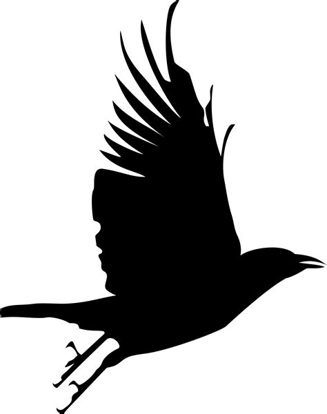 flying crows silhouette